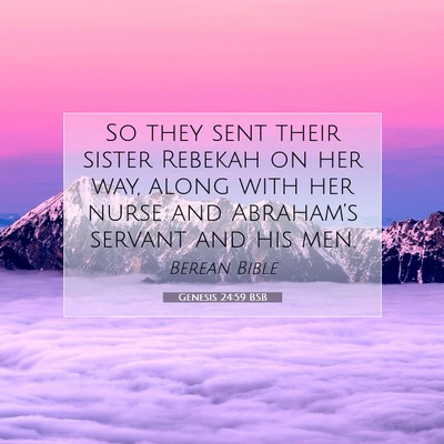Picture 07 - Genesis 24:59 BSB - So they sent their sister Rebekah on her way, - Bible Verse Picture