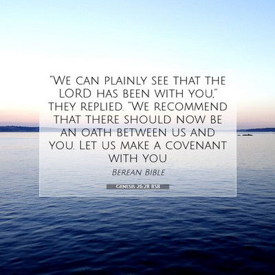 Picture 07 - Genesis 26:28 BSB - “We can plainly see that the LORD has been with - Bible Verse Picture