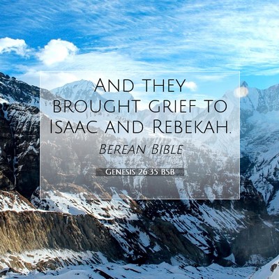 Picture 07 - Genesis 26:35 BSB - And they brought grief to Isaac and - Bible Verse Picture