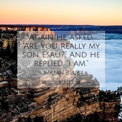 Picture 07 - Genesis 27:24 BSB - Again he asked, “Are you really my son Esau?” - Bible Verse Picture