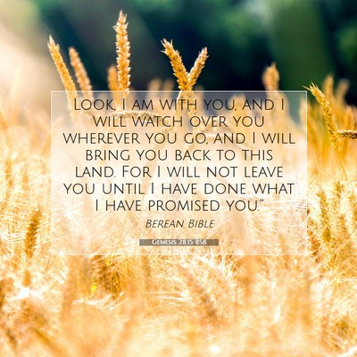 Picture 07 - Genesis 28:15 BSB - Look, I am with you, and I will watch over you - Bible Verse Picture