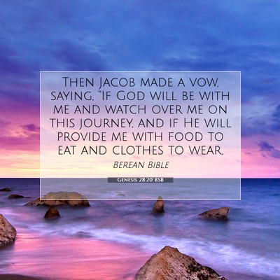 Picture 07 - Genesis 28:20 BSB - Then Jacob made a vow, saying, “If God will be - Bible Verse Picture