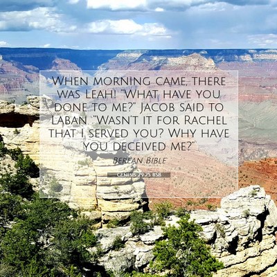 Picture 07 - Genesis 29:25 BSB - When morning came, there was Leah! “What have - Bible Verse Picture