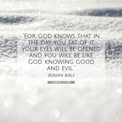Picture 07 - Genesis 3:5 BSB - “For God knows that in the day you eat of it, - Bible Verse Picture