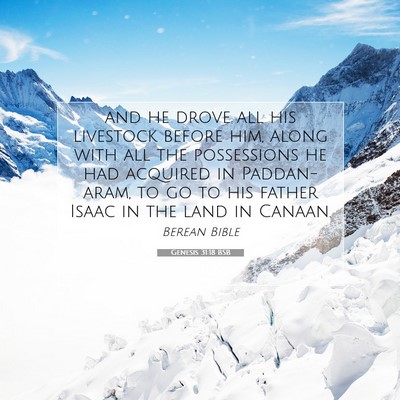 Picture 07 - Genesis 31:18 BSB - and he drove all his livestock before him, along - Bible Verse Picture