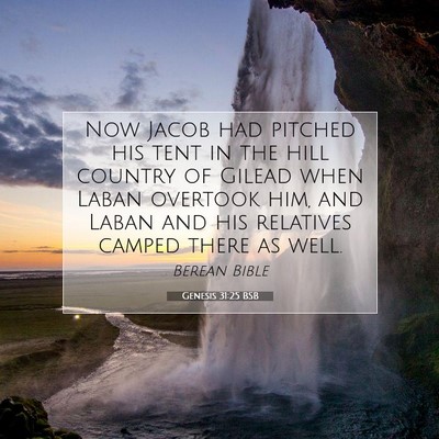 Picture 07 - Genesis 31:25 BSB - Now Jacob had pitched his tent in the hill - Bible Verse Picture