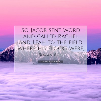 Picture 07 - Genesis 31:4 BSB - So Jacob sent word and called Rachel and Leah to - Bible Verse Picture