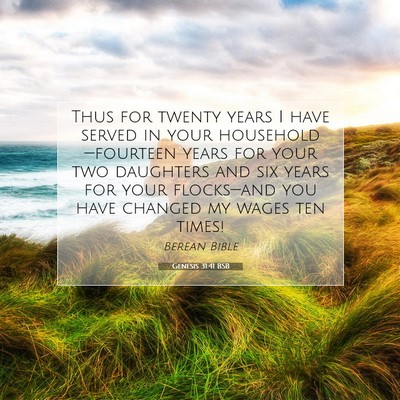 Picture 07 - Genesis 31:41 BSB - Thus for twenty years I have served in your - Bible Verse Picture