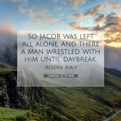 Picture 07 - Genesis 32:24 BSB - So Jacob was left all alone, and there a man - Bible Verse Picture