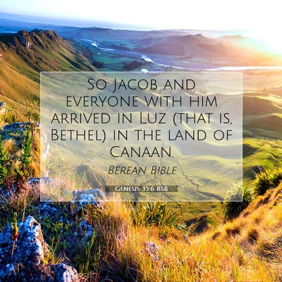 Picture 07 - Genesis 35:6 BSB - So Jacob and everyone with him arrived in Luz - Bible Verse Picture
