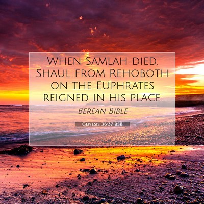 Picture 07 - Genesis 36:37 BSB - When Samlah died, Shaul from Rehoboth on the - Bible Verse Picture
