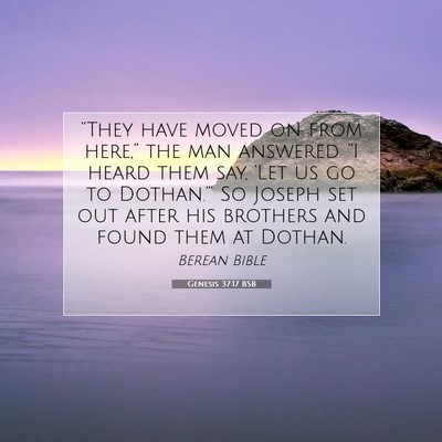 Picture 07 - Genesis 37:17 BSB - “They have moved on from here,” the man - Bible Verse Picture