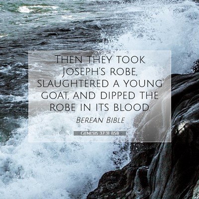 Picture 07 - Genesis 37:31 BSB - Then they took Joseph’s robe, slaughtered a - Bible Verse Picture