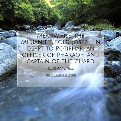 Picture 07 - Genesis 37:36 BSB - Meanwhile, the Midianites sold Joseph in Egypt to - Bible Verse Picture