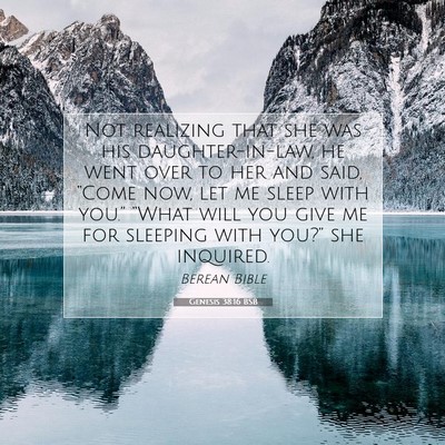Picture 07 - Genesis 38:16 BSB - Not realizing that she was his daughter-in-law, - Bible Verse Picture