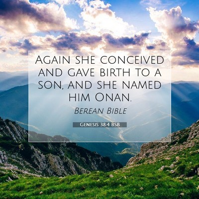 Picture 07 - Genesis 38:4 BSB - Again she conceived and gave birth to a son, and - Bible Verse Picture