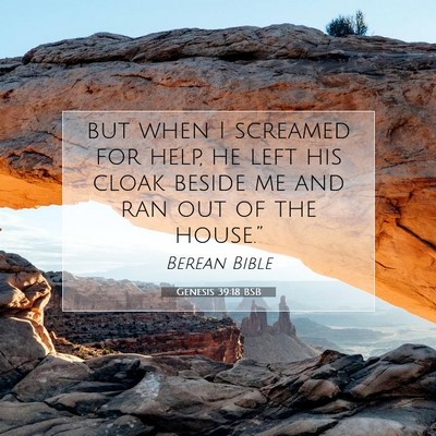 Picture 07 - Genesis 39:18 BSB - but when I screamed for help, he left his cloak - Bible Verse Picture