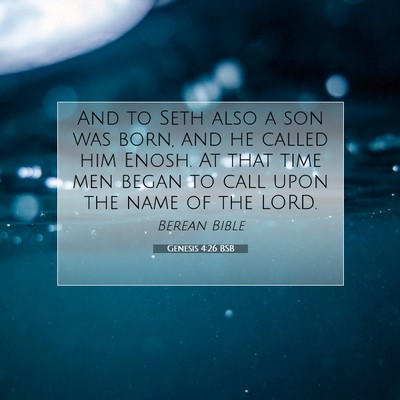 Picture 07 - Genesis 4:26 BSB - And to Seth also a son was born, and he called - Bible Verse Picture
