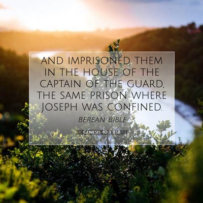 Picture 07 - Genesis 40:3 BSB - and imprisoned them in the house of the captain - Bible Verse Picture