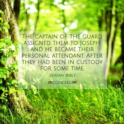 Picture 07 - Genesis 40:4 BSB - The captain of the guard assigned them to Joseph, - Bible Verse Picture