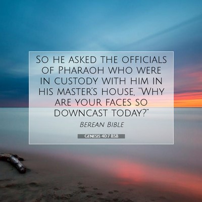 Picture 07 - Genesis 40:7 BSB - So he asked the officials of Pharaoh who were in - Bible Verse Picture