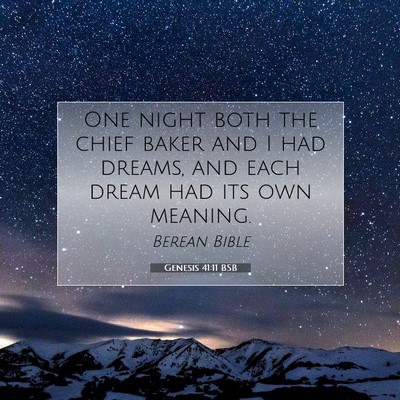 Picture 07 - Genesis 41:11 BSB - One night both the chief baker and I had dreams, - Bible Verse Picture
