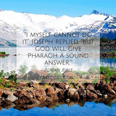 Picture 07 - Genesis 41:16 BSB - “I myself cannot do it,” Joseph replied, - Bible Verse Picture
