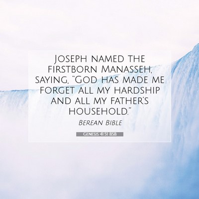 Picture 07 - Genesis 41:51 BSB - Joseph named the firstborn Manasseh, saying, - Bible Verse Picture