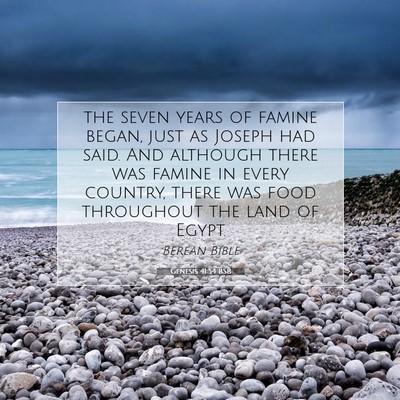 Picture 07 - Genesis 41:54 BSB - the seven years of famine began, just as Joseph - Bible Verse Picture
