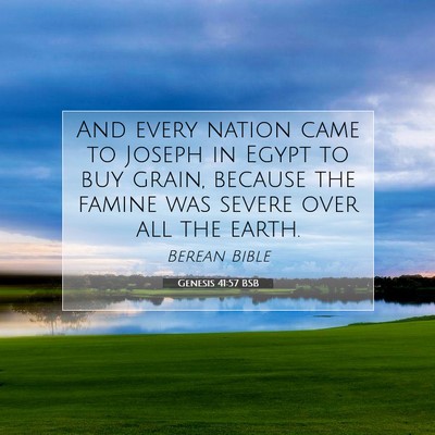 Picture 07 - Genesis 41:57 BSB - And every nation came to Joseph in Egypt to buy - Bible Verse Picture