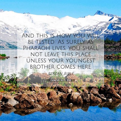 Picture 07 - Genesis 42:15 BSB - And this is how you will be tested: As surely as - Bible Verse Picture