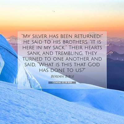 Picture 07 - Genesis 42:28 BSB - “My silver has been returned!” he said to his - Bible Verse Picture