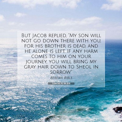 Picture 07 - Genesis 42:38 BSB - But Jacob replied, “My son will not go down - Bible Verse Picture