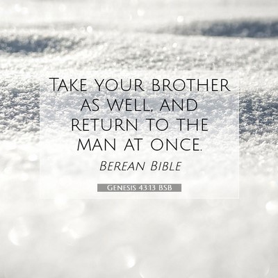 Picture 07 - Genesis 43:13 BSB - Take your brother as well, and return to the man - Bible Verse Picture