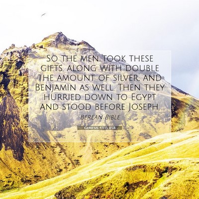 Picture 07 - Genesis 43:15 BSB - So the men took these gifts, along with double - Bible Verse Picture