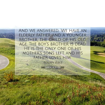 Picture 07 - Genesis 44:20 BSB - And we answered, ‘We have an elderly father and - Bible Verse Picture