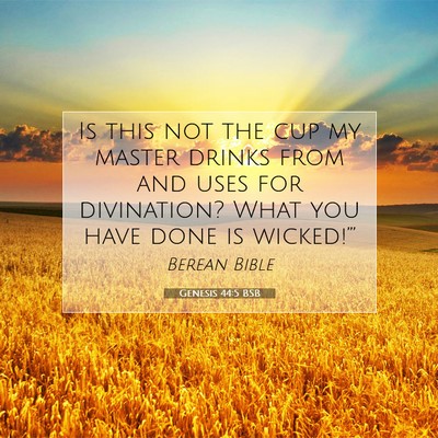 Picture 07 - Genesis 44:5 BSB - Is this not the cup my master drinks from and - Bible Verse Picture