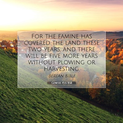 Picture 07 - Genesis 45:6 BSB - For the famine has covered the land these two - Bible Verse Picture