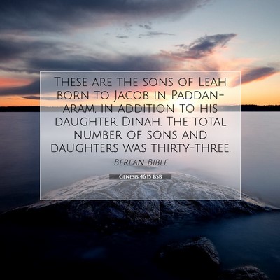 Picture 07 - Genesis 46:15 BSB - These are the sons of Leah born to Jacob in - Bible Verse Picture