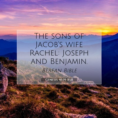 Picture 07 - Genesis 46:19 BSB - The sons of Jacob’s wife Rachel: Joseph and - Bible Verse Picture