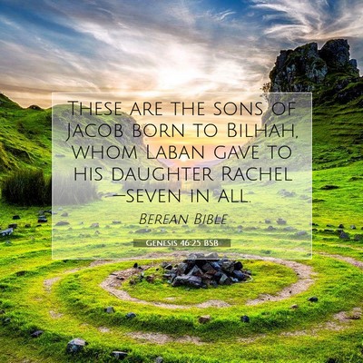 Picture 07 - Genesis 46:25 BSB - These are the sons of Jacob born to Bilhah, whom - Bible Verse Picture