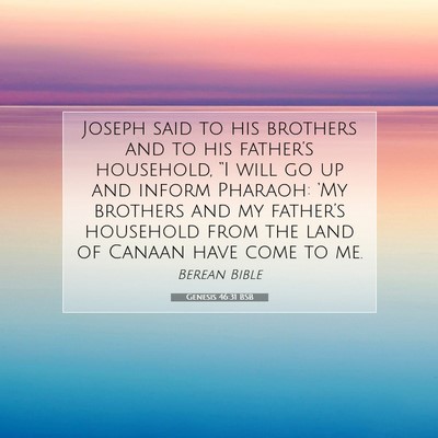 Picture 07 - Genesis 46:31 BSB - Joseph said to his brothers and to his father’s - Bible Verse Picture