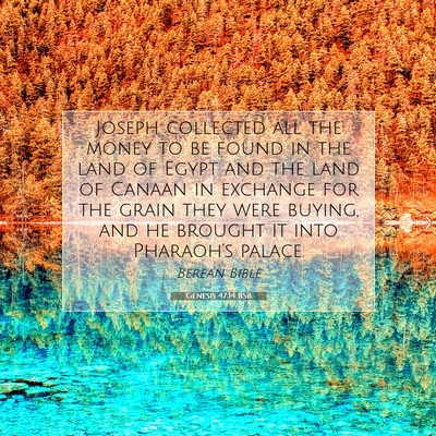 Picture 07 - Genesis 47:14 BSB - Joseph collected all the money to be found in the - Bible Verse Picture