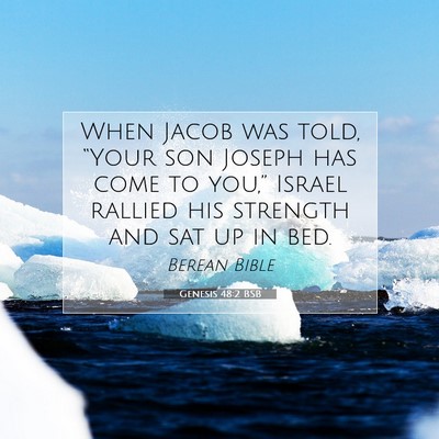 Picture 07 - Genesis 48:2 BSB - When Jacob was told, “Your son Joseph has come - Bible Verse Picture