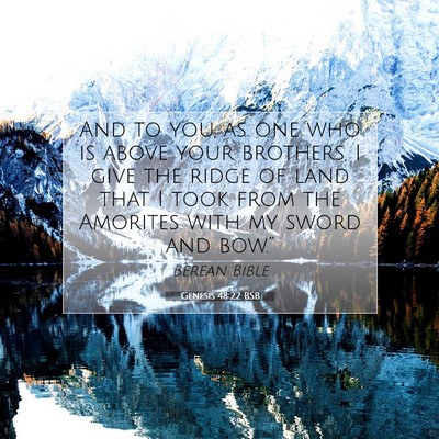 Picture 07 - Genesis 48:22 BSB - And to you, as one who is above your brothers, I - Bible Verse Picture