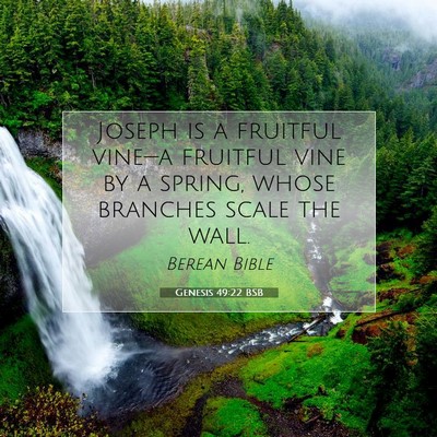 Picture 07 - Genesis 49:22 BSB - Joseph is a fruitful vine—a fruitful vine by a - Bible Verse Picture