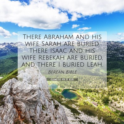 Picture 07 - Genesis 49:31 BSB - There Abraham and his wife Sarah are buried, - Bible Verse Picture