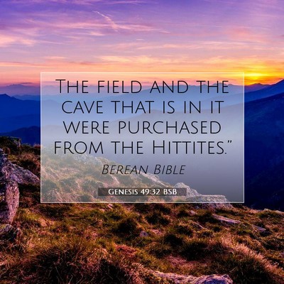 Picture 07 - Genesis 49:32 BSB - The field and the cave that is in it were - Bible Verse Picture