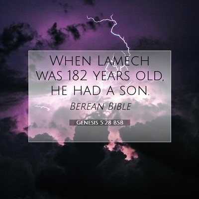 Picture 07 - Genesis 5:28 BSB - When Lamech was 182 years old, he had a - Bible Verse Picture