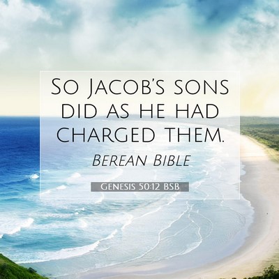 Picture 07 - Genesis 50:12 BSB - So Jacob’s sons did as he had charged - Bible Verse Picture